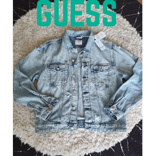 GUESS(ゲス)の✨新品未使用✨ゲス　ダメージ加工デニムジャケット Gジャン　ジェネレーションズ メンズのジャケット/アウター(Gジャン/デニムジャケット)の商品写真