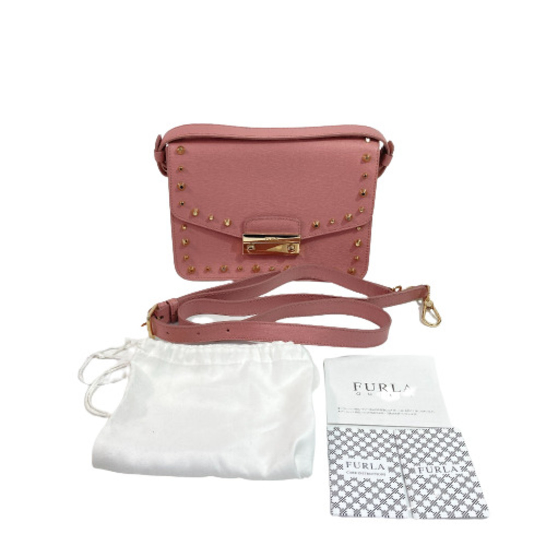 Furla - ◎◎FURLA フルラ メトロポリス スタッズ ピンクxゴールド