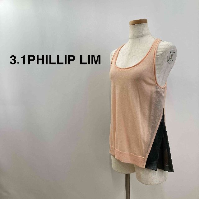 【送料無料】 3.1PHILLIP LIM 切り替えタンクトップピンクサイズ