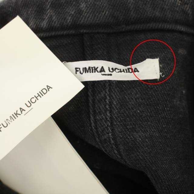 フミカ ウチダ デニムブルゾン ジャケット ジップアップ 36 黒 ブラック レディースのジャケット/アウター(ブルゾン)の商品写真