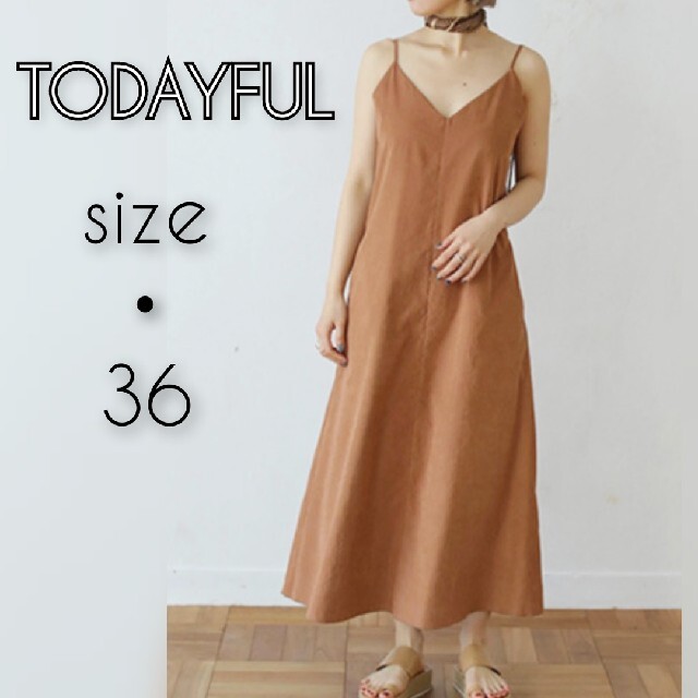 トゥデイフル TODAYFUL キャミワンピ ブラウン 茶 キャナルジーン