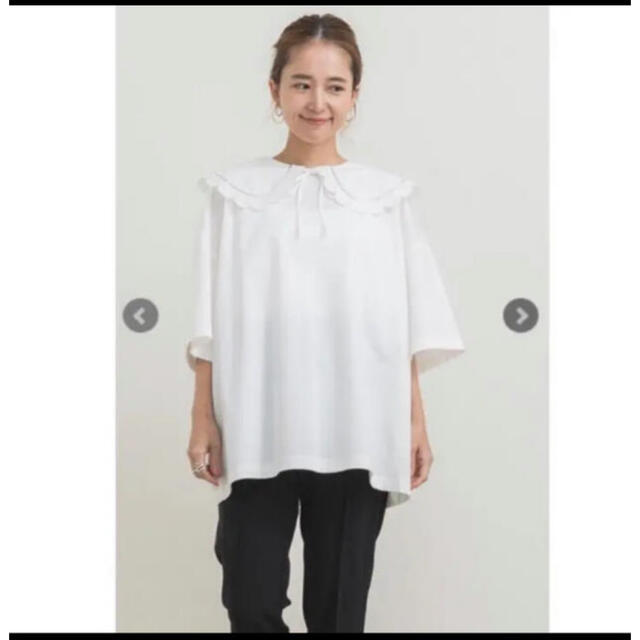yori ヨリ スカラップカラーカットソー ホワイト - トップス yori ヨリ スカラップカラーカットソー ホワイト - トップス