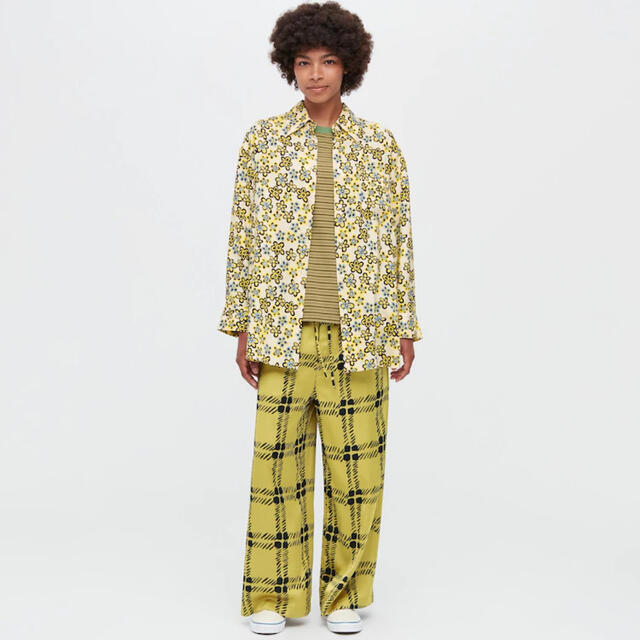 ユニクロ UNIQLO マルニ MARNI オーバーサイズシャツ 長袖 花柄 S