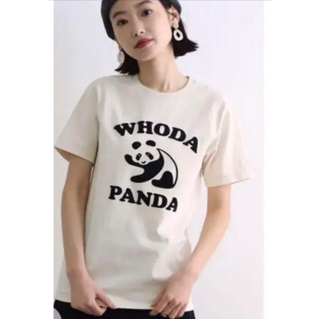 Adam et Rope'(アダムエロぺ)のmixta  パンダPANDA Tシャツ レディースのトップス(Tシャツ(半袖/袖なし))の商品写真