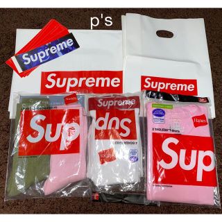 シュプリーム(Supreme)のsupreme ステッカー ソックス ショッパー パンツ Hanes tee(ソックス)