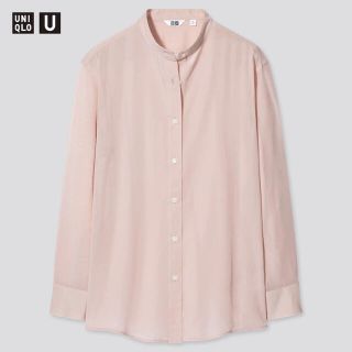 ユニクロ(UNIQLO)のUNIQLO シアーバンドカラーシャツ　XL(シャツ/ブラウス(長袖/七分))