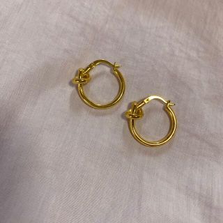 美品！celine風　ゴールド　フープ　ピアス(ピアス)