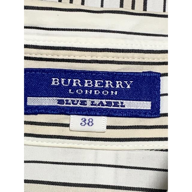 BURBERRY BLUE LABEL(バーバリーブルーレーベル)の匿名発送　美品　BURBERRY BLUE LABEL ストライプシャツ　M レディースのトップス(シャツ/ブラウス(半袖/袖なし))の商品写真