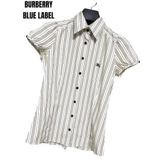 バーバリーブルーレーベル(BURBERRY BLUE LABEL)の匿名発送　美品　BURBERRY BLUE LABEL ストライプシャツ　M(シャツ/ブラウス(半袖/袖なし))