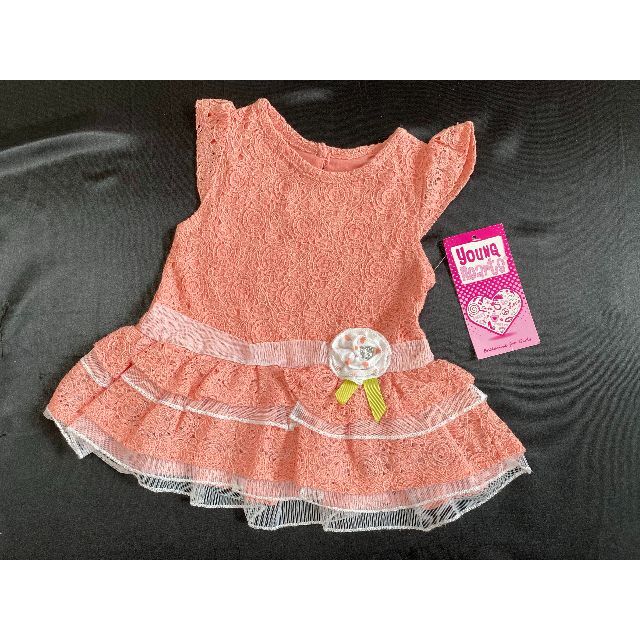 90新品タグ付きyoungheartsレースワンピースドレスチュニック24M2歳 キッズ/ベビー/マタニティのキッズ服女の子用(90cm~)(ワンピース)の商品写真