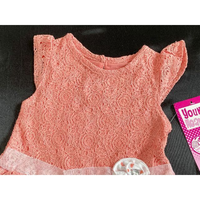 90新品タグ付きyoungheartsレースワンピースドレスチュニック24M2歳 キッズ/ベビー/マタニティのキッズ服女の子用(90cm~)(ワンピース)の商品写真