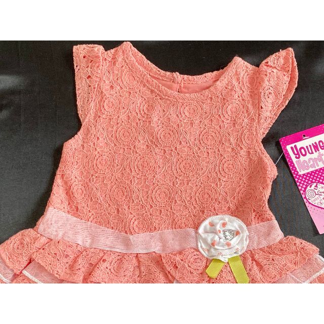 90新品タグ付きyoungheartsレースワンピースドレスチュニック24M2歳 キッズ/ベビー/マタニティのキッズ服女の子用(90cm~)(ワンピース)の商品写真