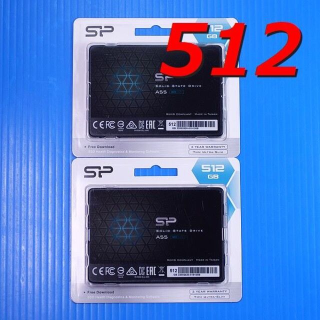 【SSD 512GB 2個セット】シリコンパワー Ace A55