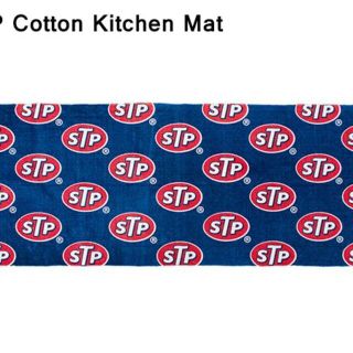 STP ロング コットンマット キッチンマット ブルー 青 フロア ロゴ 玄関(キッチンマット)
