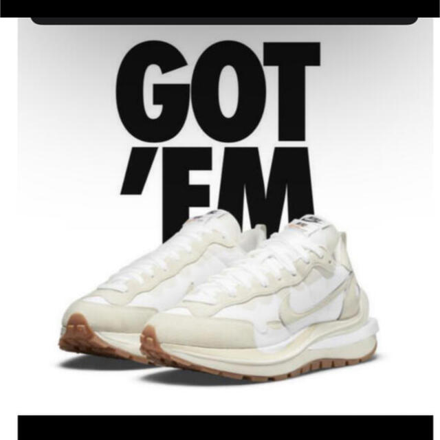 最安値挑戦!】 sacai × Nike Vapor Waffle White Gum スニーカー