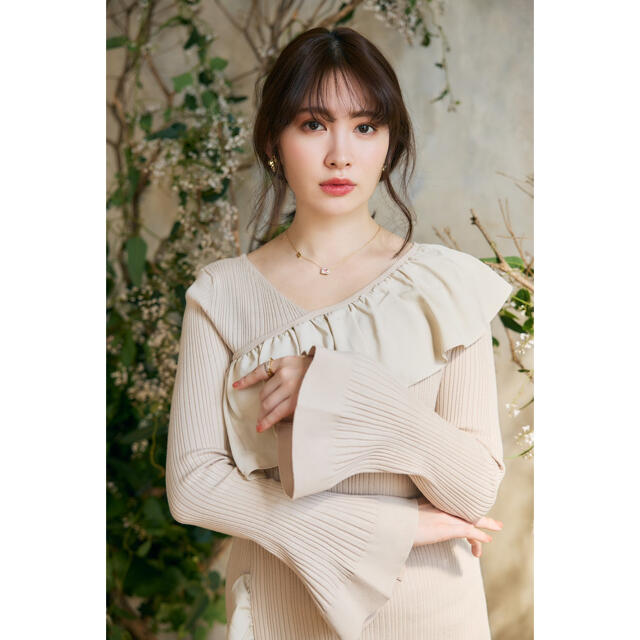 ☆専用☆herlipto Ruffle Wrap Rib Knit Dress ☆専用☆herlipto Ruffle Wrap Rib Knit Dress