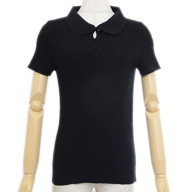 送料無料特集 | 激安の新品・型落ち・アウトレット CHANEL - シャネル マトラッセ半袖ニット 13P ブラック P45601 ニット/セーター