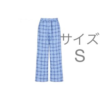 ユニクロ(UNIQLO)のユニクロandマルニ　イージーワイドフィットパンツ　チェック柄ブルーS(ワークパンツ/カーゴパンツ)