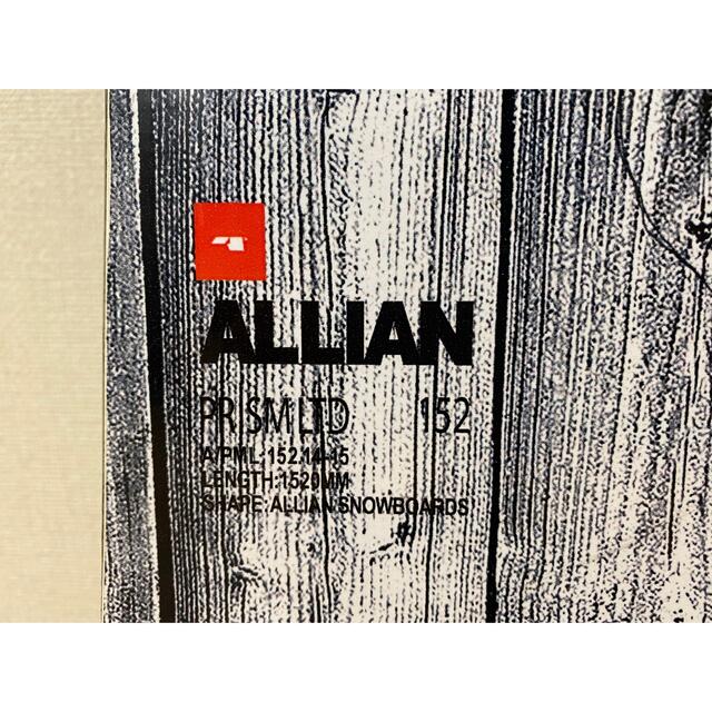 ALLIAN PRISM LTD 152cm スノーボード 板 ALLIAN PRISM LTD 152cm スノーボード 板