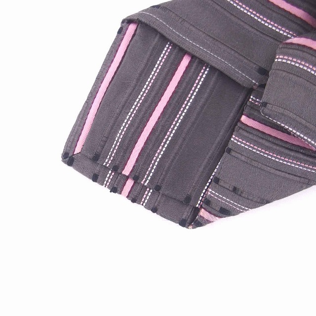 TAKEO KIKUCHI(タケオキクチ)のタケオキクチ ネクタイ レギュラータイ シルク チャコールグレー ピンク メンズのファッション小物(ネクタイ)の商品写真