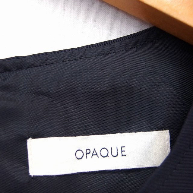 OPAQUE(オペーク)のオペーク OPAQUE フレア ワンピース リボン 半袖 ひざ丈 丸首 無地 黒 レディースのワンピース(ひざ丈ワンピース)の商品写真