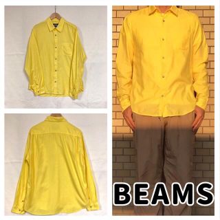 ビームス(BEAMS)のBEAMS ビームス イエロー コットン メンズ 長袖 シャツ 綿100%  Ｌ(シャツ)