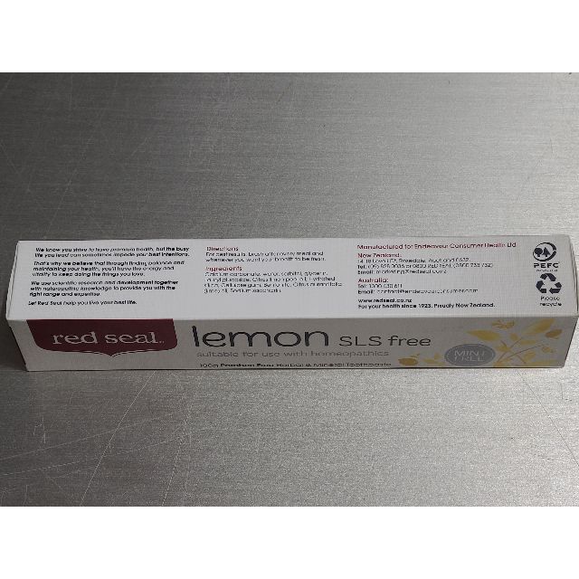 Red Seal Lemon SLS Free 歯磨き粉 100g3本セット 3