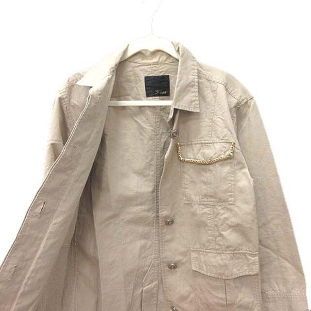 ROSSO(ロッソ)のロッソ ミリタリージャケット ステンカラー シングル チェーン F ベージュ レディースのジャケット/アウター(その他)の商品写真