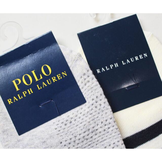 POLO RALPH LAUREN(ポロラルフローレン)の《ポロ ラルフローレン》新品 おしゃれソックス 2足セット 22~24cm ⑲ レディースのレッグウェア(ソックス)の商品写真