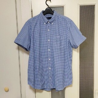 ギャップ(GAP)のGAP ギャップ 美品 メンズ 襟付きシャツ 半袖 L ブルー チェック(シャツ)