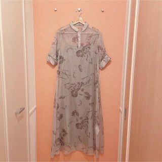 アメリヴィンテージ(Ameri VINTAGE)のAmeri ISLA PIPING SHEER DRESS(ロングドレス)