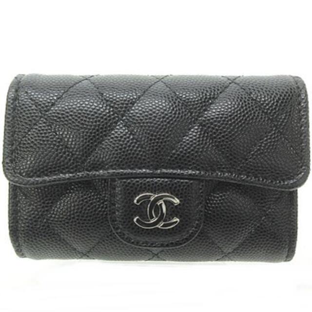 105cmタテシャネル CHANEL 極美品 4連 キーケース マトラッセ ココマーク 黒