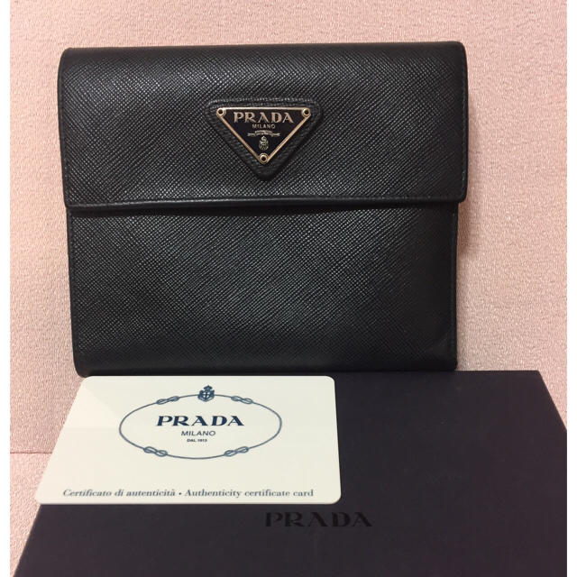 PRADA(プラダ)の【鑑定済】PRADA 二つ折り 財布 レディースのファッション小物(財布)の商品写真