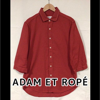 アダムエロぺ(Adam et Rope')のADAM ET ROPÉ　5分袖 シャツ メンズ L 赤 コットン 綿 100%(シャツ)