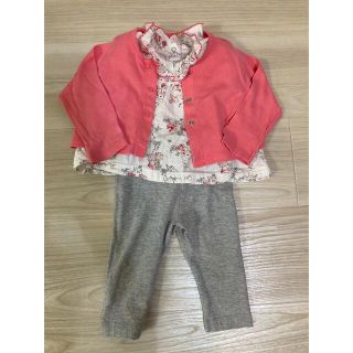 プチバトー(PETIT BATEAU)のプチバトー　花柄　トップス　カーディガン　74 12m 80(カーディガン/ボレロ)