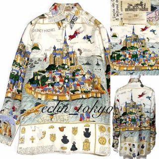 Hermes - 貴重品 HERMES モンサンミッシェル シルクカレ ブラウス