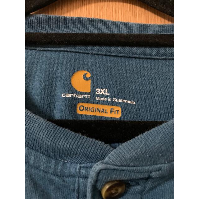 carhartt(カーハート)のカーハート　ヘンリーネック　水色　　3XLゆるだぼ メンズのトップス(Tシャツ/カットソー(半袖/袖なし))の商品写真