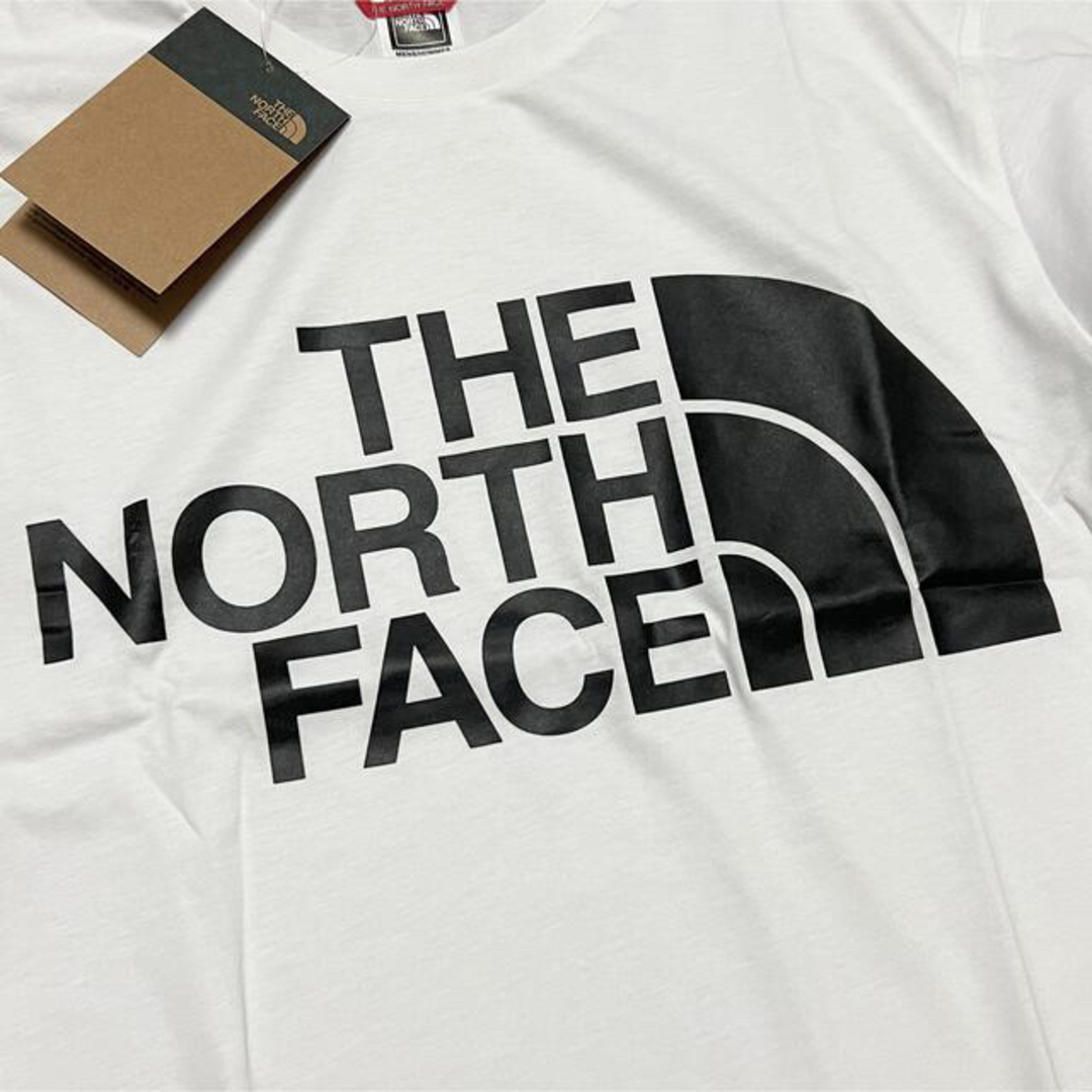 THE NORTH FACE(ザノースフェイス)のS 汚れ有 海外限定 ノースフェイス ビッグ ロゴ ロンＴ 長袖 Tシャツ 白 メンズのトップス(Tシャツ/カットソー(七分/長袖))の商品写真