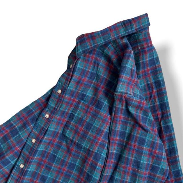 PENDLETON(ペンドルトン)の【希少】ペンドルトン　usa製　70s ウールシャツ　チェック柄　緑　長袖 メンズのトップス(シャツ)の商品写真