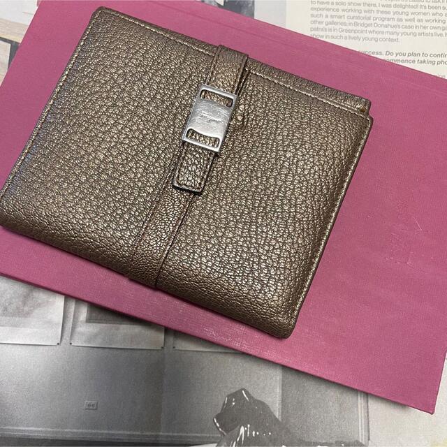 KARASUイタリアA874 used ferragamo ゴールド 系 折り 財布 ウォレット