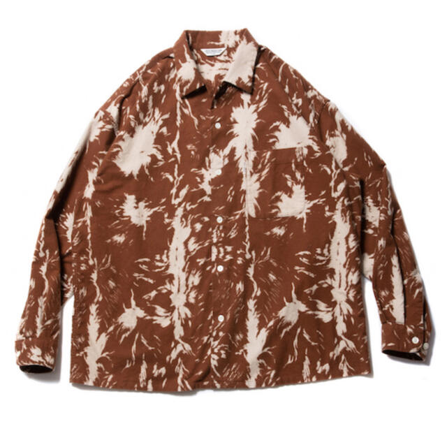 COOTIE Wolf Print Nel Open Collar Shirt