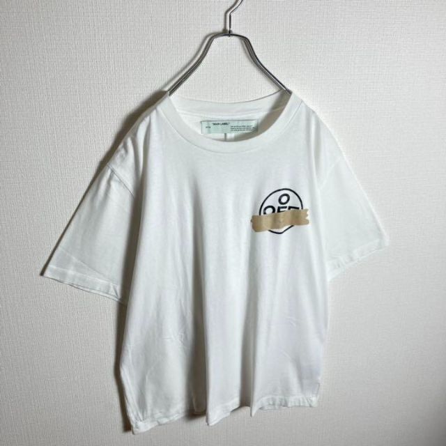 OFF-WHITE(オフホワイト)の【極美品】オフホワイト　バックプリント定番カラーtシャツ　クロスアロー　2XL メンズのトップス(Tシャツ/カットソー(半袖/袖なし))の商品写真