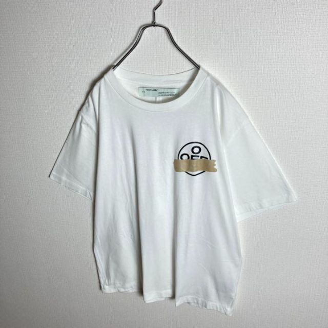 【極美品】オフホワイト　バックプリント定番カラーtシャツ　クロスアロー　2XL58cm肩幅