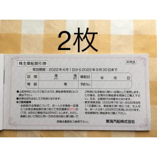 東海汽船　乗船割引券2022年9月30日まで　2枚     (その他)