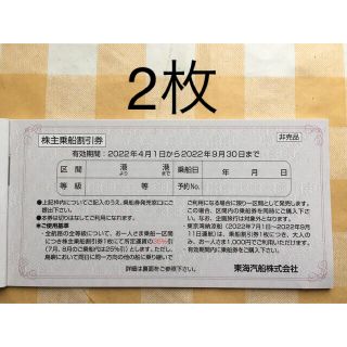 東海汽船　乗船割引券2022年9月30日まで　2枚(その他)