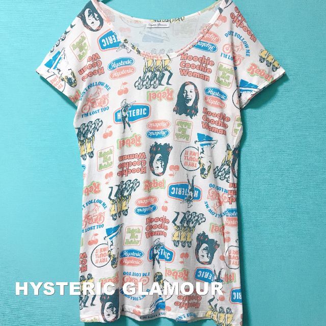 HYSTERIC GLAMOUR(ヒステリックグラマー)の【HYSTERIC GLAMOUR】ヒスガール総柄HYSTERICロゴ Tシャツ レディースのトップス(Tシャツ(半袖/袖なし))の商品写真