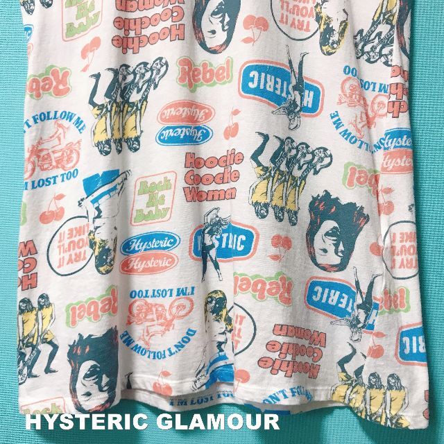 HYSTERIC GLAMOUR(ヒステリックグラマー)の【HYSTERIC GLAMOUR】ヒスガール総柄HYSTERICロゴ Tシャツ レディースのトップス(Tシャツ(半袖/袖なし))の商品写真