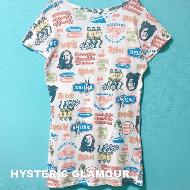 HYSTERIC GLAMOUR(ヒステリックグラマー)の【HYSTERIC GLAMOUR】ヒスガール総柄HYSTERICロゴ Tシャツ レディースのトップス(Tシャツ(半袖/袖なし))の商品写真