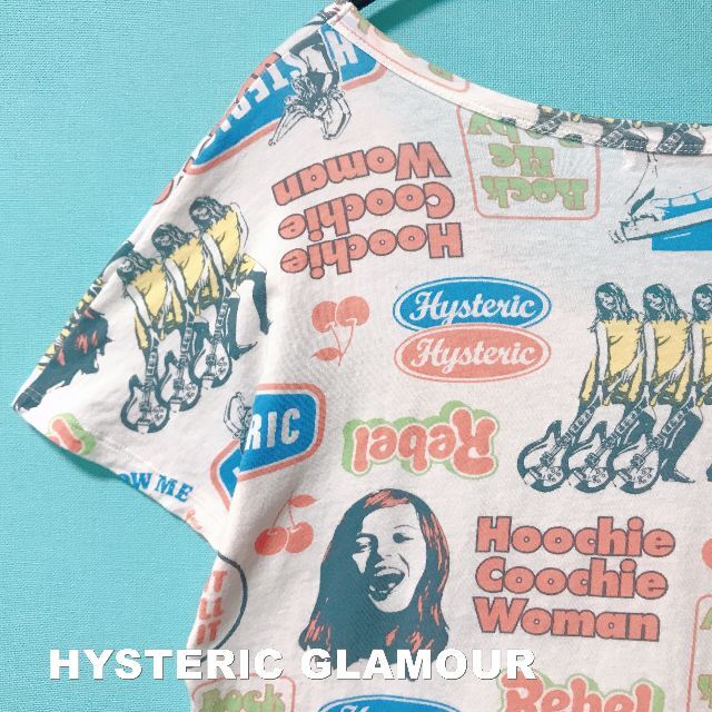 HYSTERIC GLAMOUR(ヒステリックグラマー)の【HYSTERIC GLAMOUR】ヒスガール総柄HYSTERICロゴ Tシャツ レディースのトップス(Tシャツ(半袖/袖なし))の商品写真