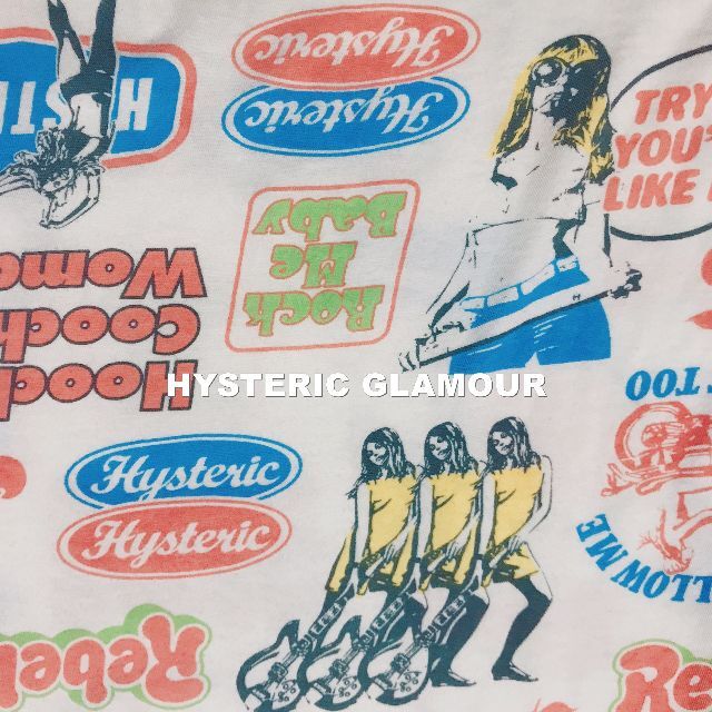 HYSTERIC GLAMOUR(ヒステリックグラマー)の【HYSTERIC GLAMOUR】ヒスガール総柄HYSTERICロゴ Tシャツ レディースのトップス(Tシャツ(半袖/袖なし))の商品写真